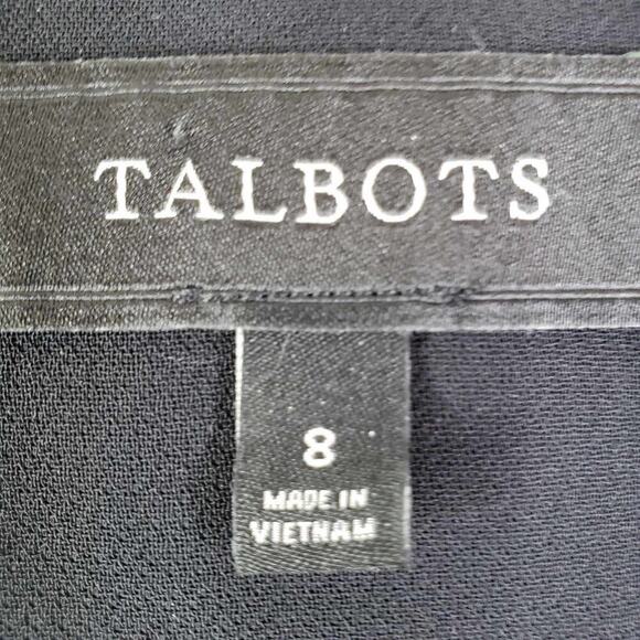 Talbots Blazer Jacket Womens Size 8 P Petite Stretch Button Cotton Black Crop - Picture 6 of 7